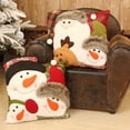 thumbnail image 3 of Decoración navideña Papá Noel Muñeco de nieve Familia Navidad Almohada Festival de año nuevo Regalo Cojín decorativo para el hogar Methold JR0930-01, 3 of 7