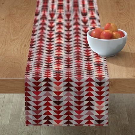 

Cotton Sateen Table Runner 72 - Boho Quilt Triangle Cheater Patchwork Country Geometric Triangles Nursery Modern Print Custom Table Linens by Spoonflower