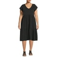 thumbnail image 2 of Terra & Sky Women's Plus Size Tiered V-Neck Knit Dress, 2 of 5
