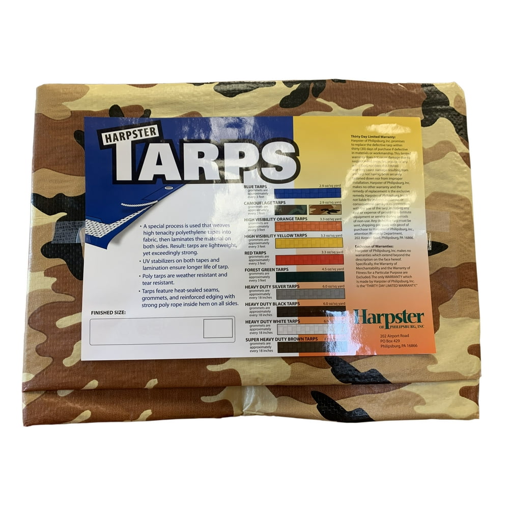 Harpster Tarps 7 Ft. x 20 Ft. Beige/Tan Camouflage 2.9 Oz. Tarp 6 Mil