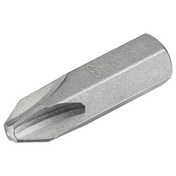 Brocas Phillips de Unique Bargains, broca de destornillador cruzado PH3 de vástago hexagonal de 8 mm, longitud de 30 mm, kit de herramientas de destornillador S2