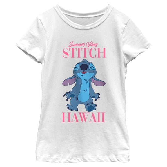 Girl's Lilo & Stitch Summer Vibes Stitch Graphic Tee White X Small