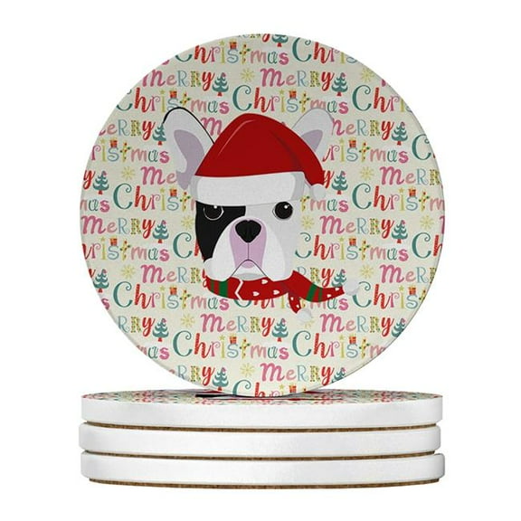 Caroline's Treasures WDK1452RCS4-PARENT Merry Christmas Large Sandstone Coasters Pack of 4, , multicolor