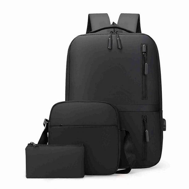 Men's Business Bag Set USB High Capacity Laptop Backpack Double Shoulder Bag