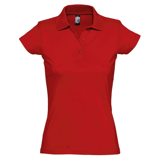 SOLS- Polo de manga corta Prescott para mujer (Rojo)