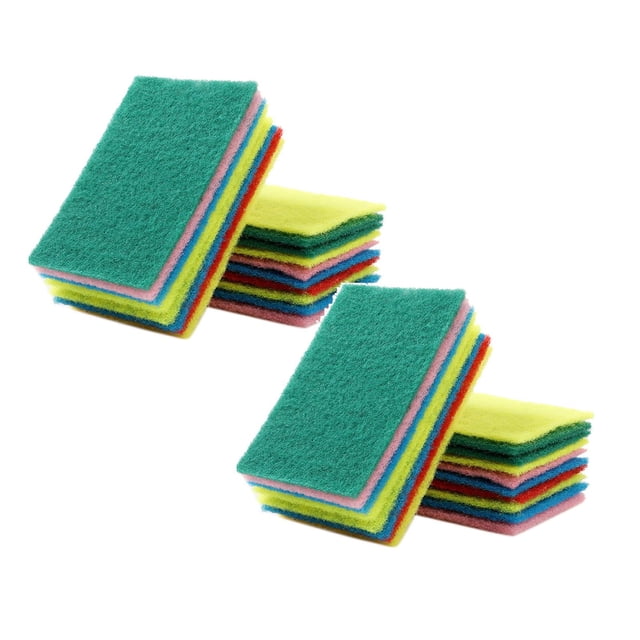 Oleegame 2PC Ten Dollar Items 60 Scouring Pads Home Kitchen Scour Scrub Cleanning Pad Sponge Black