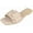 Beige, variant on Women’s Slide Sandals – Flat Slip-On Sandal with Oversized Buckle, Casual Summer Open Toe ELLIE Natural Beige Raffia 9