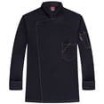 thumbnail image 1 of Chaqueta de chef de manga larga Sunnimix Negra uniforme clásico para cocinar Talla XL, 1 of 6