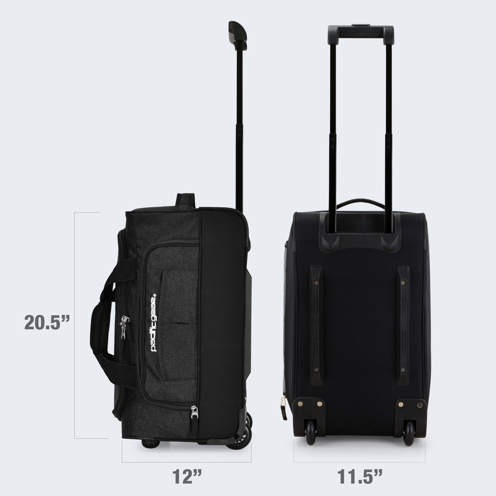 Pacific Gear Keystone 21" Rolling Duffel Bag with Wheels, Black
