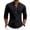 Black #012, variant on Men's Linen Long Sleeve Shirt Button Henley Shirt V-Neck Casual Plain Lightweight Fall Top L