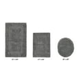 thumbnail image 2 of Better Trends Luxury Bath Rugs 3 Piece Set 100% Cotton Water Absorbent, Reversible Machine Washable Lid Cover, U Shap Toilet Base Contour for Bathroom Floor Decor, Toilet Cover Gray Lux Collection, 2 of 4