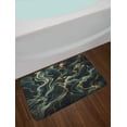 thumbnail image 2 of Ambesonne Dark Green Bath Mat, Deep Forest Marble Print, 30.2" x 20", Emerald Sand Brown, 2 of 3