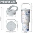 thumbnail image 5 of 1pc Butterfly 30oz Tumbler with Straw & Handle - Insulated Stainless Steel Cup | Holiday Gift for Man Women (Christmas, Valentine's, Birthday), 5 of 7