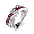 thumbnail image 4 of Womens Cross Ring Zircon Inlaid Copper Jewelry Electroplated White Gold Plated Fashion Statement Gift For Her, 4 of 10