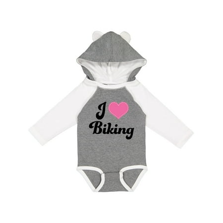 

Inktastic Cycling I Love Biking Gift Baby Girl Long Sleeve Bodysuit