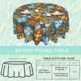 thumbnail image 2 of Ethnic 60 Inch Round Tablecloth,Mexican Talavera Ceramic Table Cloth Waterproof Stain and Wrinkle Resistant Circle Table Cover for Kitchen Dining Picnic Camping Indoor Outdoor Decor, 2 of 6