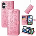 thumbnail image 3 of Funda Cartera FOXDOCK para iPhone 17 , Flip PU con Relieve de Gatos y Perros, Tarjetero y Soporte, 3 of 6