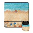 thumbnail image 2 of HELLHERO Fabric Polyester Sewing Machine Mat Seashells Starfish with 4 Pockets Non Slip Foldable Storage Bag, 2 of 5