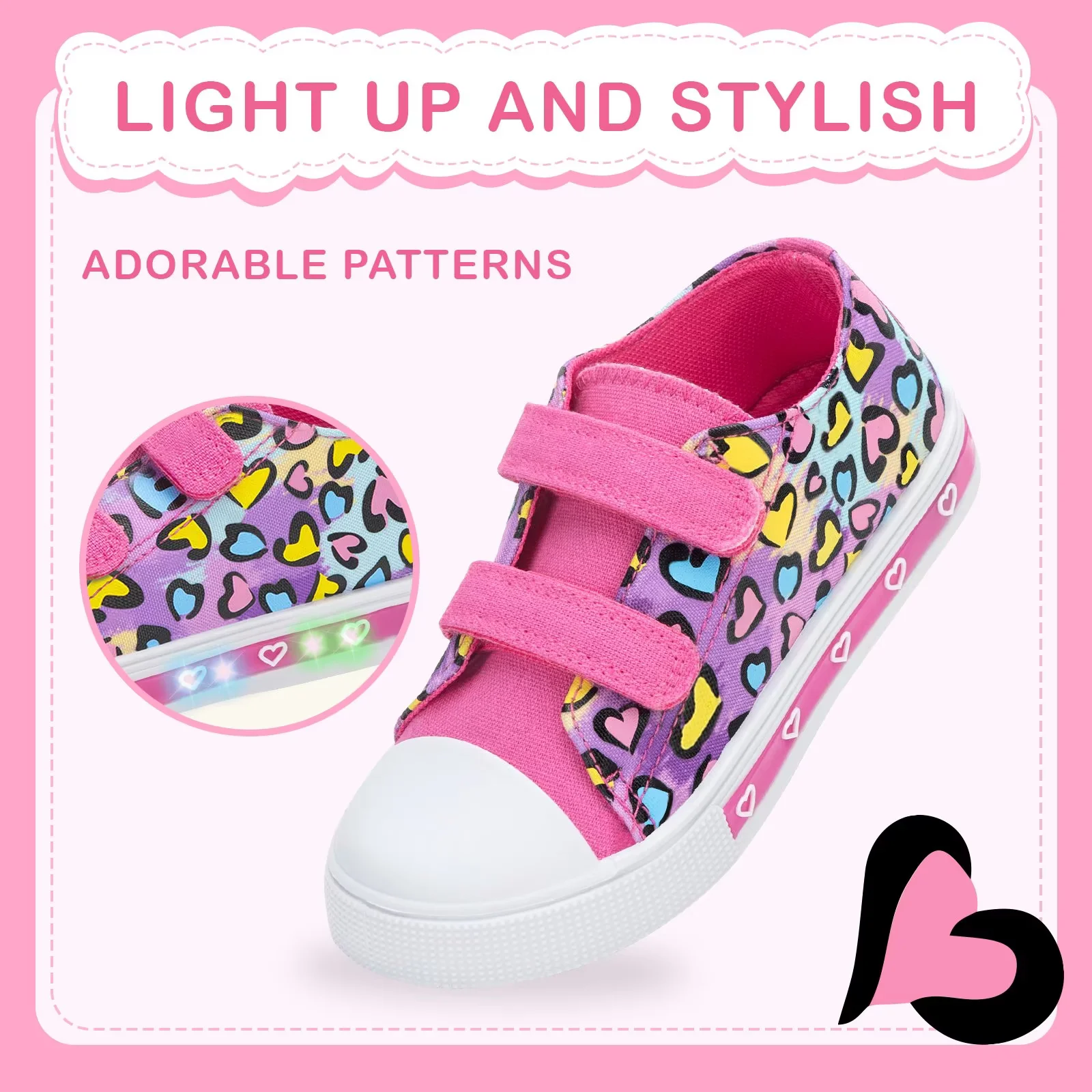EUXTERPA Kids' Light-Up Canvas Sneakers photo 2