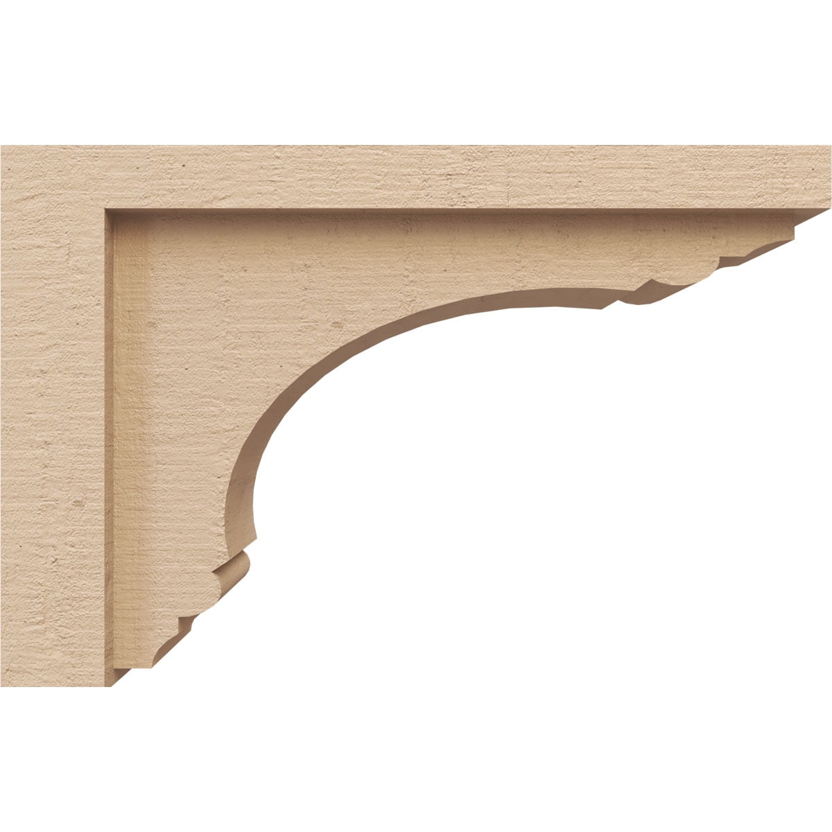 4"W x 12"D x 8"H Classic Warren Rough Cedar Woodgrain TimberThane Corbel, Primed Tan