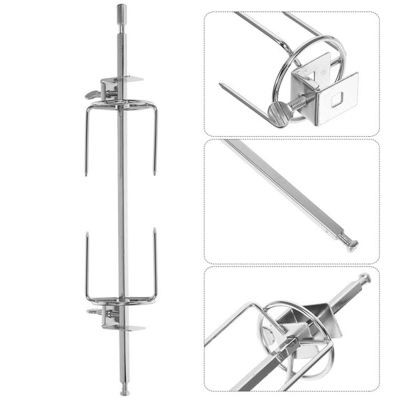 SOPOTUTU Stainless Steel Rotating Chicken Fork for BBQ Grilling and Kitchen Use with Stable Design