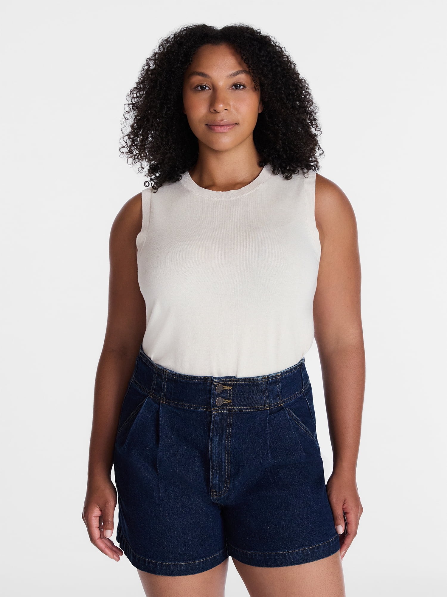 Time and Tru Women's Fine Gauge Sweater Shell, Lightweight, Sizes XS-XXXL