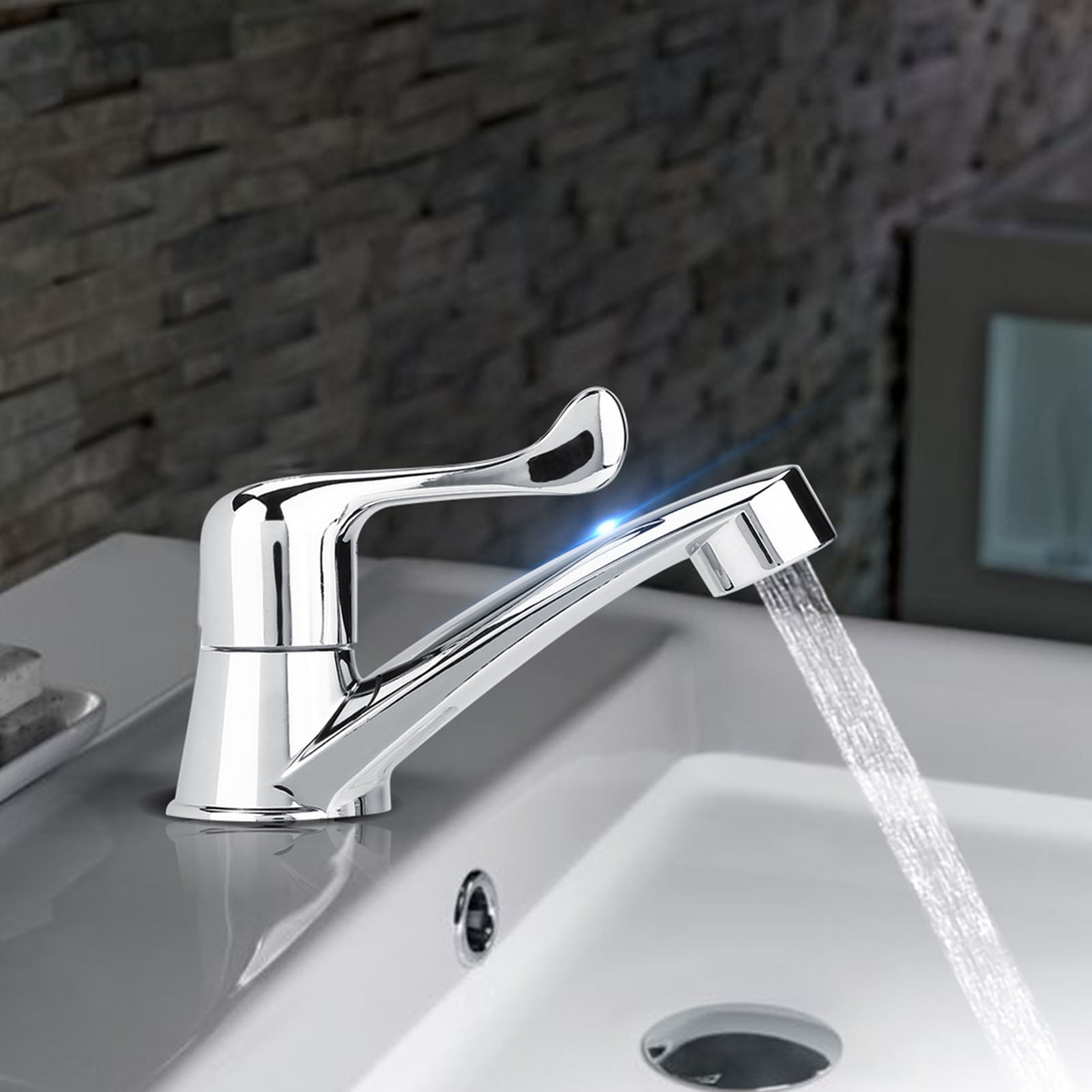 ACOUTO Basin Water Tap,Water Tap,ABS Plastic Single Cold Faucet Water Tap  Bathroom Basin Kitchen Sink Accessories