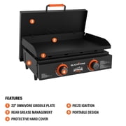 Blackstone Adventure Ready Outdoor Griddle, 22 Inch 2-Burner Flat Top Grill with Cover, Black