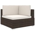 thumbnail image 1 of vidaXL Sectional Corner Chair with Cushions Poly Rattan Brown, 1 of 4