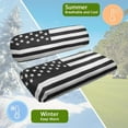 thumbnail image 6 of Pzuqiu American Flag Golf Cart Seat Covers Black and White Breathable Universal Golf Cart Seat Blanket Easy Installation Machine Washable Compatible Club Car and More 2 Passenger Golf Carts, 6 of 7