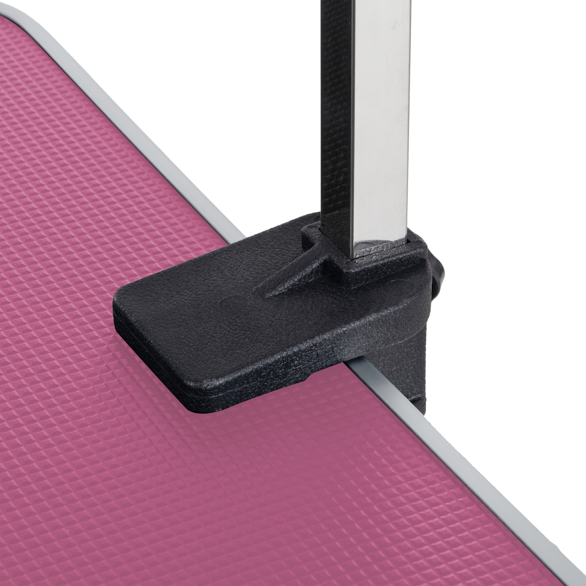 Leumius 46" Folding Pet Grooming Table with Adjustable Arm and Clamps Stainless Steel Frame for Dog and Cat Large Heavy Duty Animal Pink