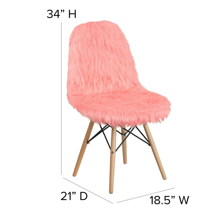 Flash Furniture Shaggy Dog Hermosa Pink Accent Chair Walmart