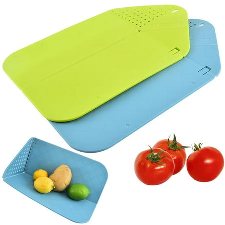 

huanledash Foldable Portable Multifunctional Cutting Board Vegetables Filter Fruit Holder