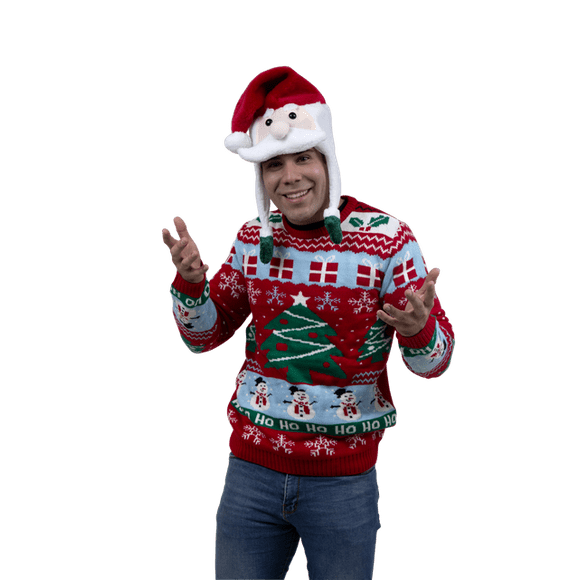 Sueter Ugly Árbol de Navidad Adulto REV Sueter cuello redondo tejido