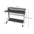 thumbnail image 5 of Stand Up Desk Store Rolling Adjustable Height Two Tier Standing Desk Computer Workstation (Silver Frame/Black Top, 48" Wide), 5 of 7