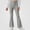 Gray, variant on SGFCWSX Girls Flare Leggings Stretch Comfortable Casual Everyday Pull On Solid Knit Kids Pants Gray Size 9