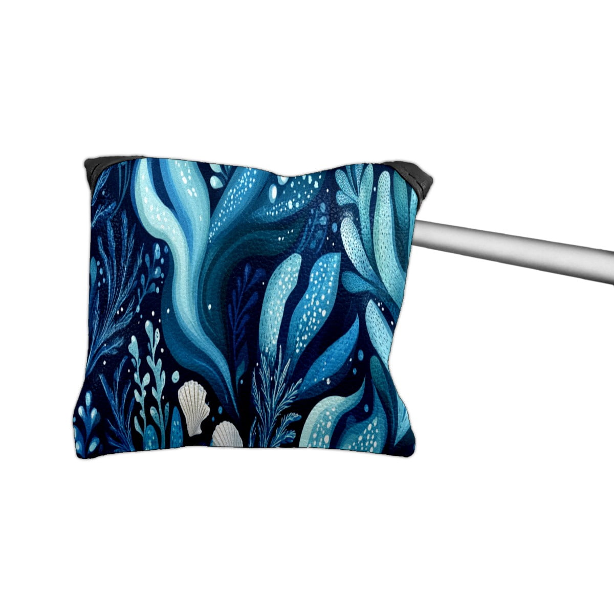 Golf Mallet Putter Cover Premium Leather Waterproof Golf Putter Head Cover with Magnetic Closure Sea Waves And Shells