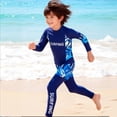 thumbnail image 4 of Boy Shorts Swimwear Sets Sun Protection and Long/short Sleeve Bathing Suits Swimwear Sets Beach Holiday Clothes Blue 7-8 Years, 4 of 5