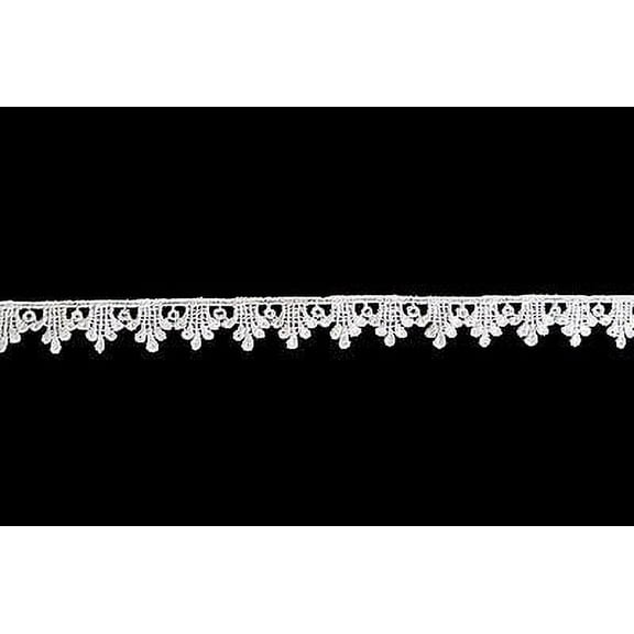 Lily 5/8" White or Ivory Dainty Scalloped Guipure Venise Lace Trim by Yardage