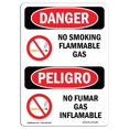 thumbnail image 1 of SignMission OS-DS-A-1824-VS-1485 18 x 24 in. OSHA Danger Sign - No Smoking Flammable Gas Bilingual, 1 of 1