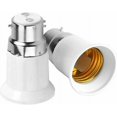 thumbnail image 2 of KUIZAP B22 to E27 Light Socket Adapter Bayonet Lamp Base to Edison E27 Bulb Screws(White), 2 of 7