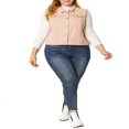 thumbnail image 2 of Unique Bargains Women‘s Plus Size Chest Pockets Single Breasted Denim Sleeveless Jacket, 2 of 7
