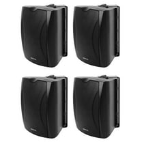 4) Rockville WET-6B 70V 6.5" IP55 Black Commercial Indoor/Outdoor Wall Speakers