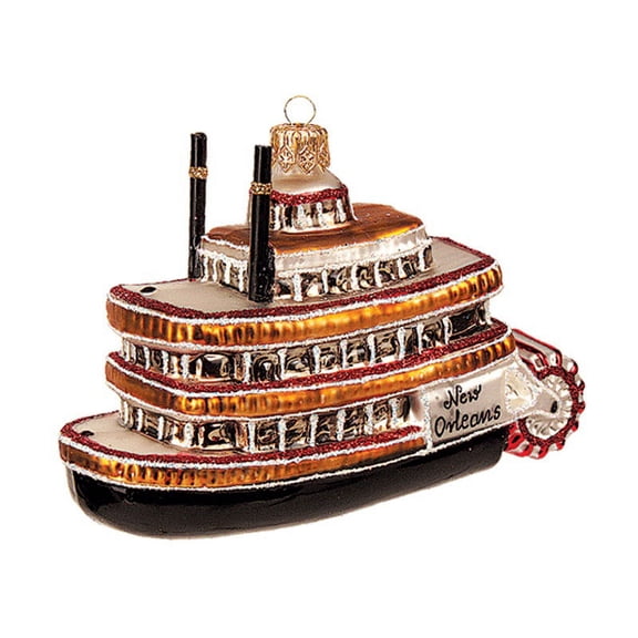 Mississippi Steamboat Polish Blown Glass Christmas Ornament Tree Decoration