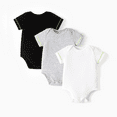 thumbnail image 1 of PatPat Justaucorps à Manches Courtes en Coton Uni Menthe Coloré pour Bébé, 1 of 5