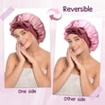 thumbnail image 2 of Double Layer Adjustable Tie Band Satin Silk Bonnet Sleep Cap for Sleeping, Double-Sided Color, 2 Pack, 2 of 8