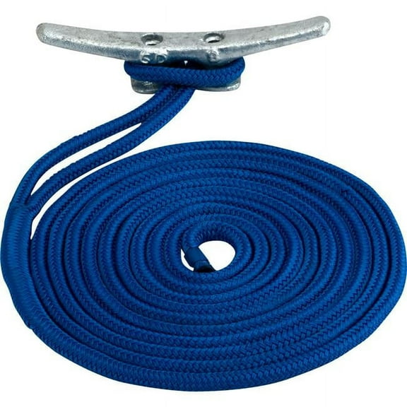 Sea-Dog 302110025BL-1 Double Braided Nylon Dock Line, Blue - 0.37 in. x 25 ft.