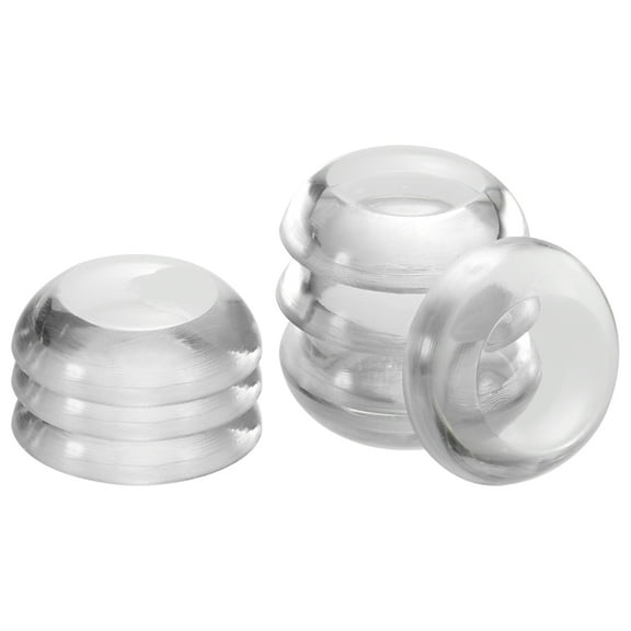 Uxcell 12pcs Door Stoppers Quiet Wall Protectors 1.2" Self Adhesive Reusable Clear Rubber Knob, Round Flat