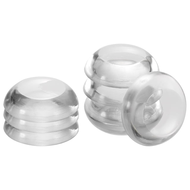 Uxcell 12pcs Tapones para puertas Protectores de pared silenciosos 1.2" Autoadhesivos reutilizables de goma clara, redondos y planos