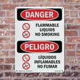 thumbnail image 5 of Flammable Liquids No Smoking Bilingual OSHA Danger Rigid Plastic Sign 14 Inch x 10 Inch - 10 Pack, 5 of 8